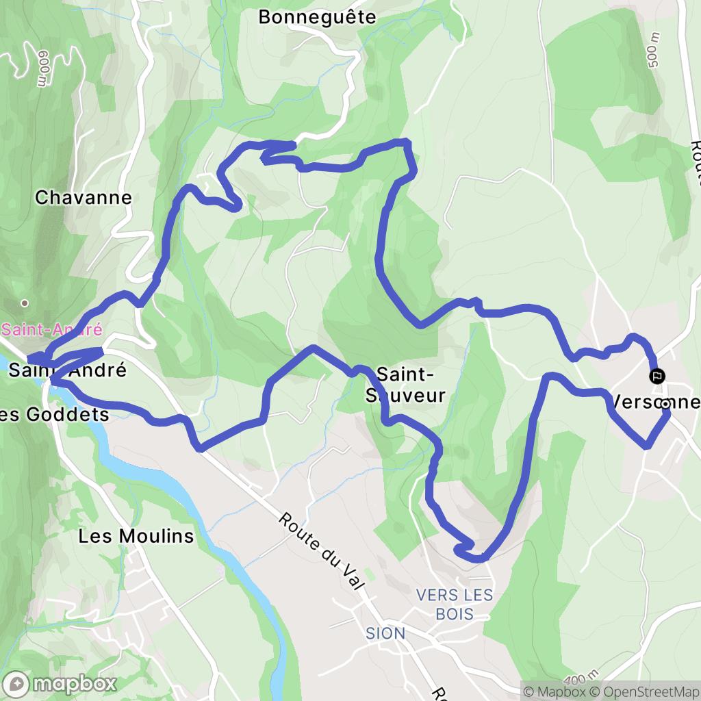 Versonnex : carte du parcours de randonnée - France