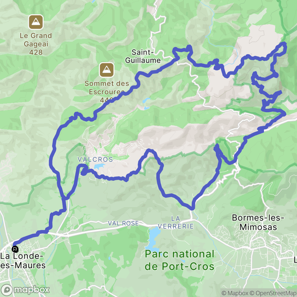 La Londe-les-Maures : carte du parcours de randonnée - France