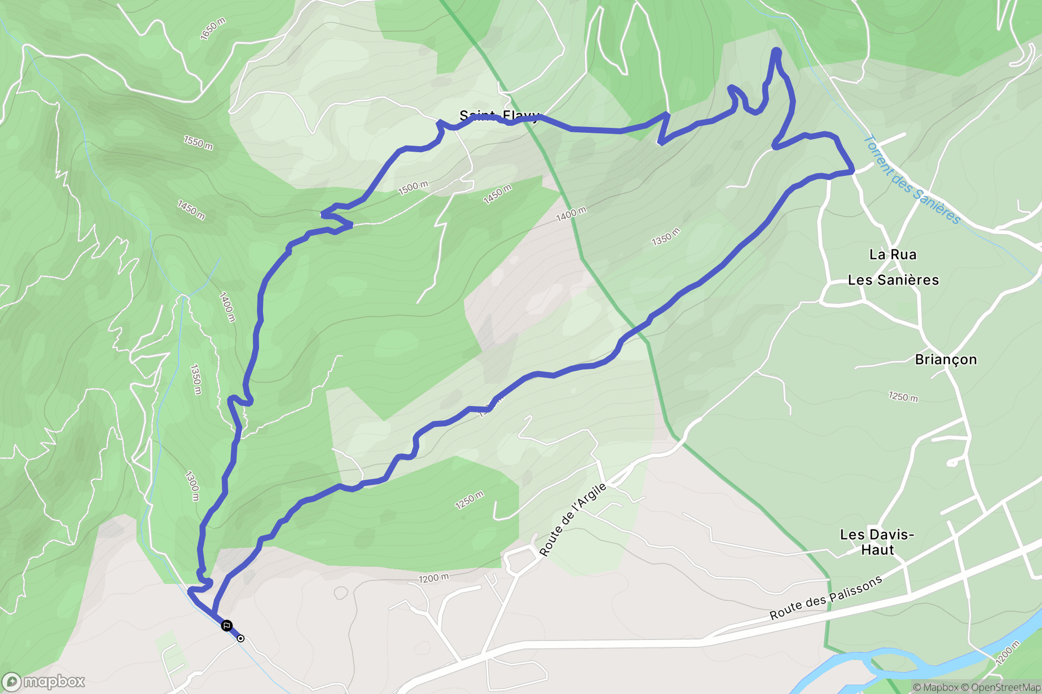 Faucon-de-Barcelonnette : carte du parcours de randonnée - France