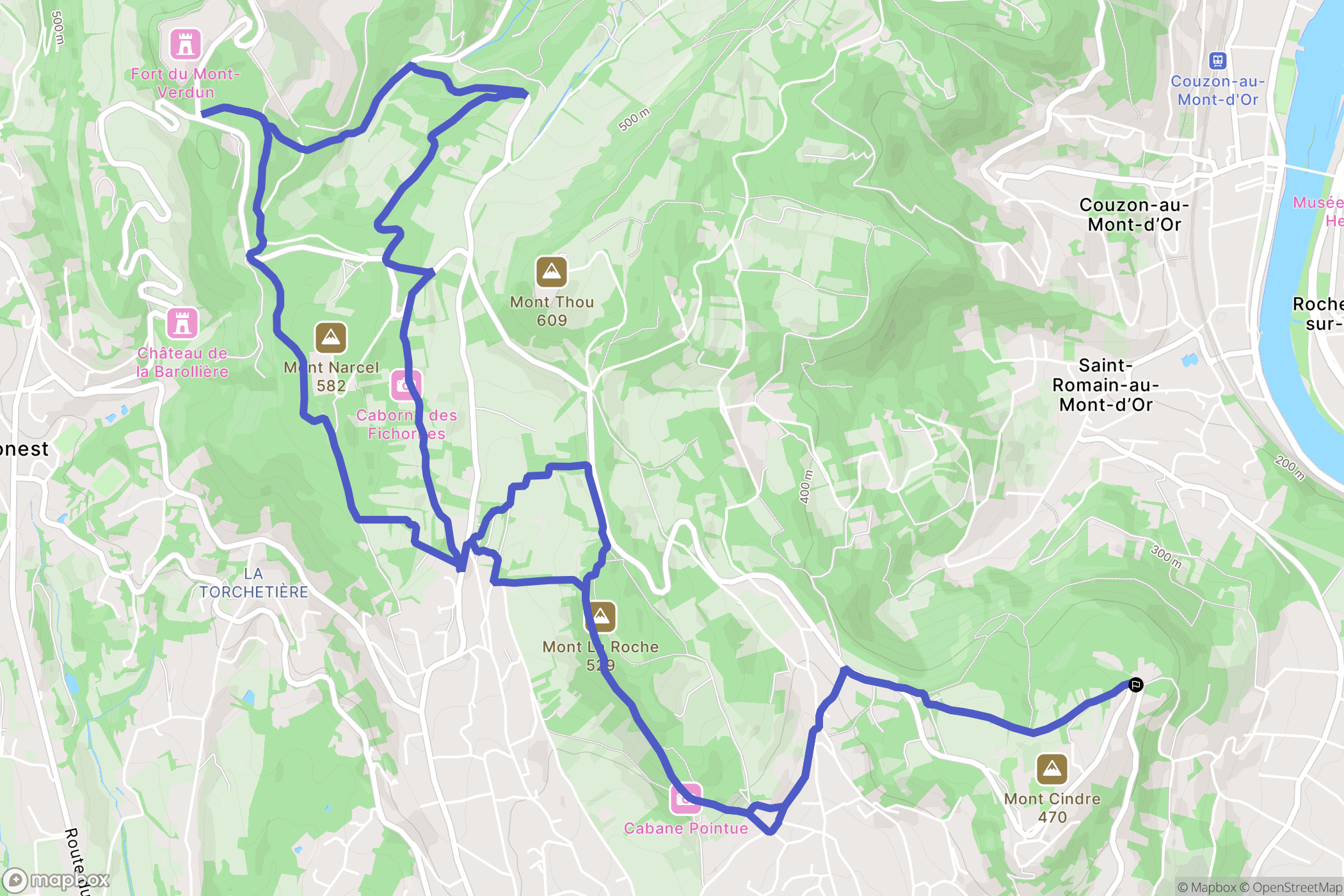 Saint-Cyr-au-Mont-d'Or : carte du parcours de randonnée - France