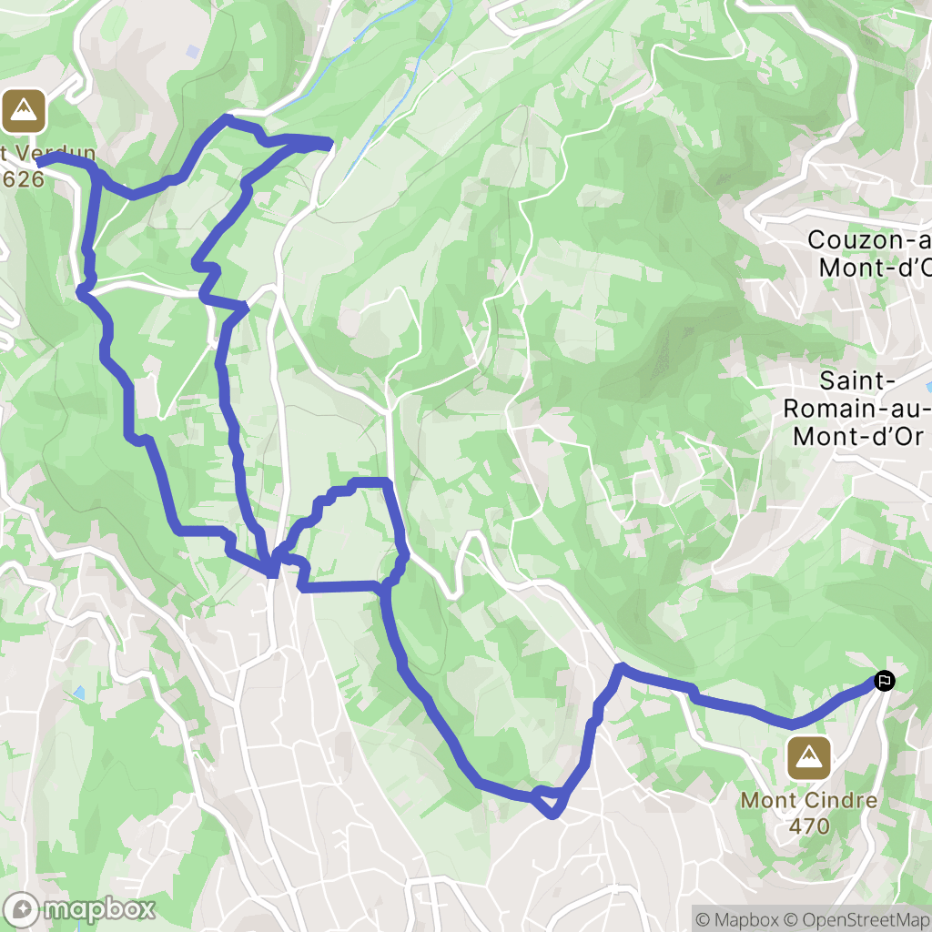 Saint-Cyr-au-Mont-d'Or : carte du parcours de randonnée - France