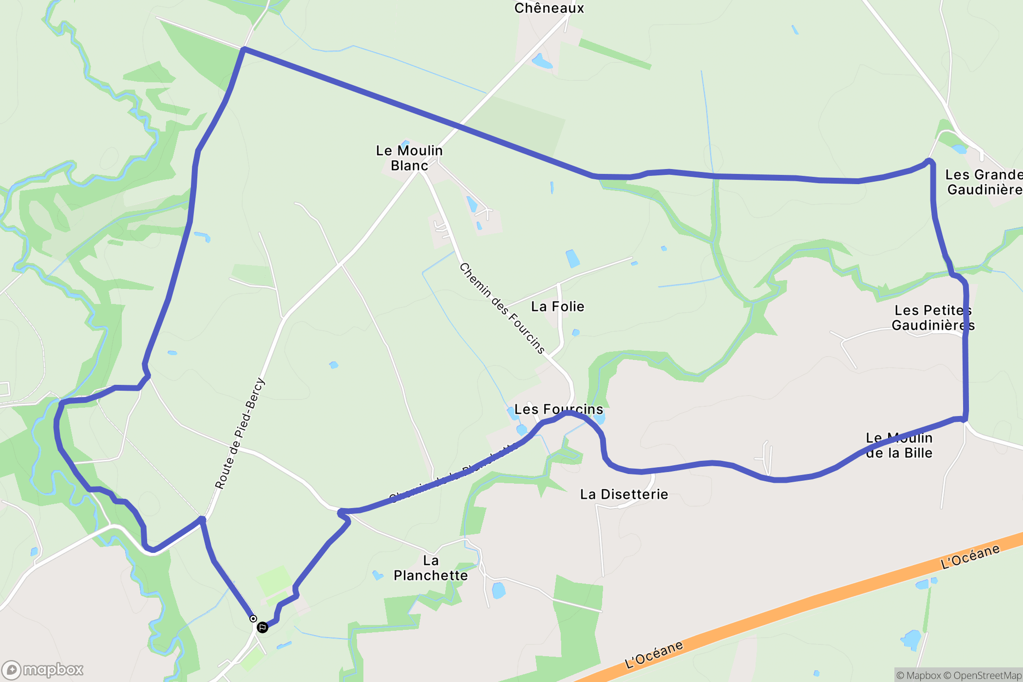 La Roche-Blanche : carte du parcours de randonnée - France