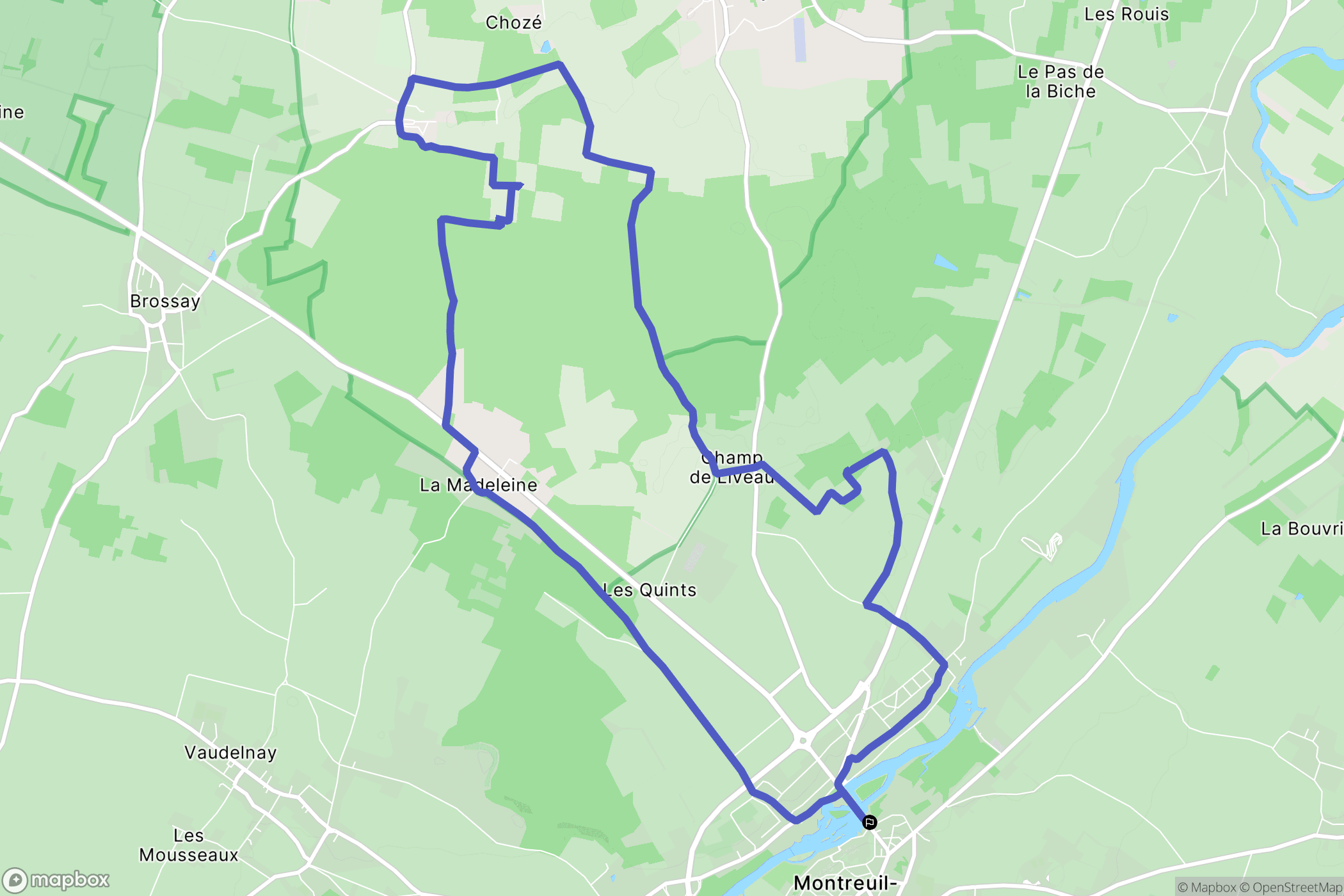 Montreuil-Bellay : carte du parcours de randonnée - France