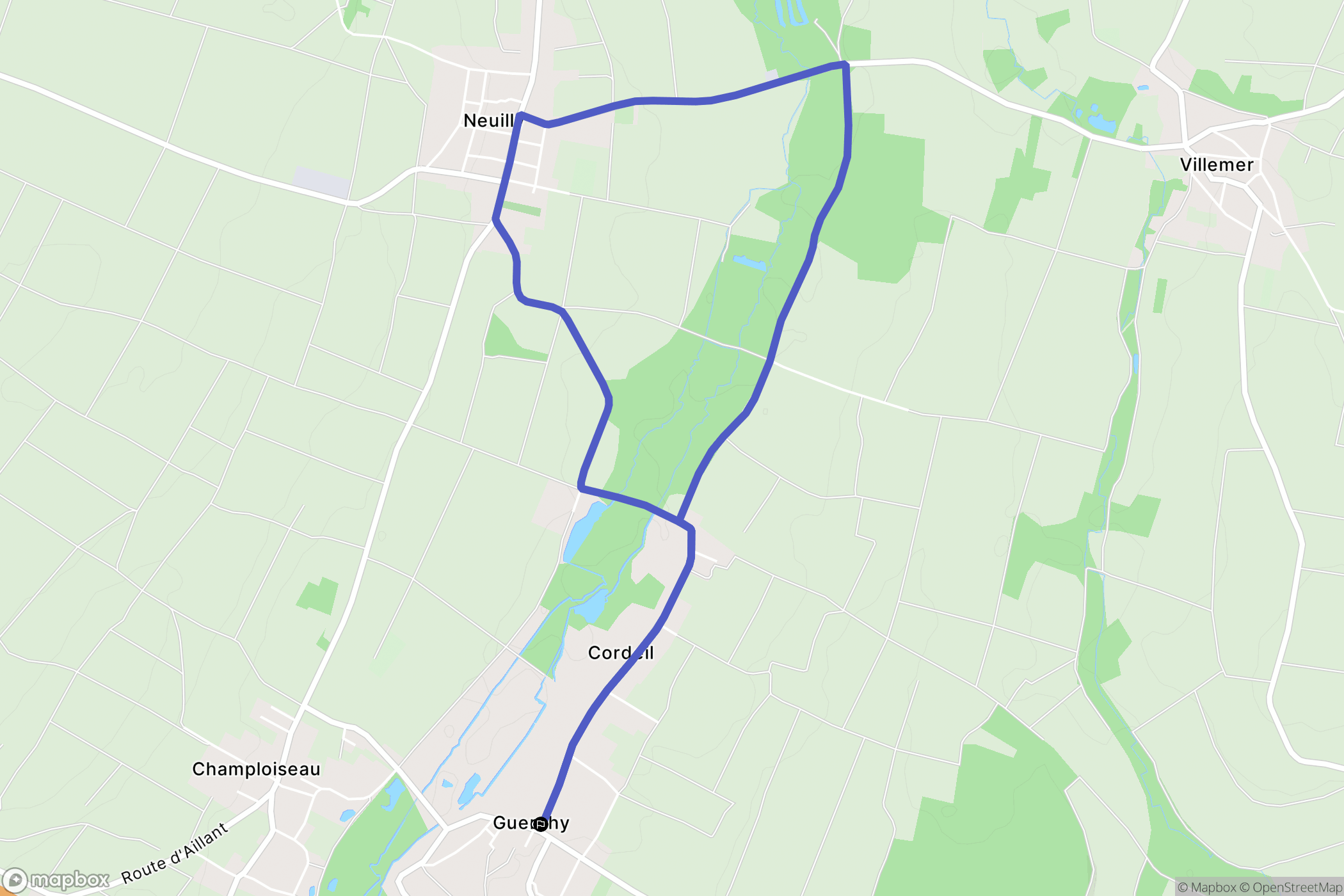 Valravillon : carte du parcours de randonnée - France