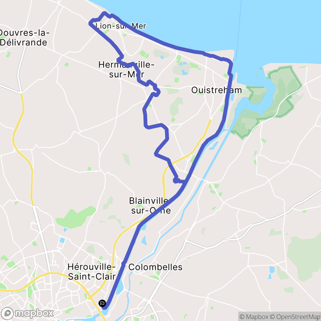 Hérouville-Saint-Clair : carte du parcours de randonnée - France