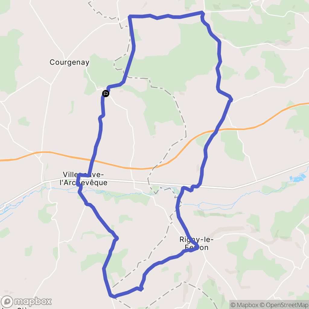 Bagneaux : carte du parcours de randonnée - France