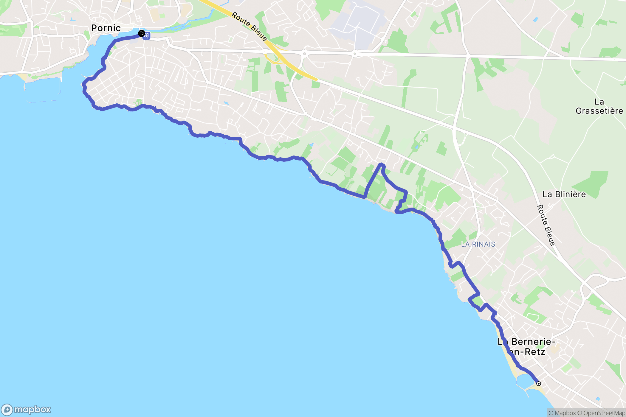 La Bernerie-en-Retz : carte du parcours de randonnée - France