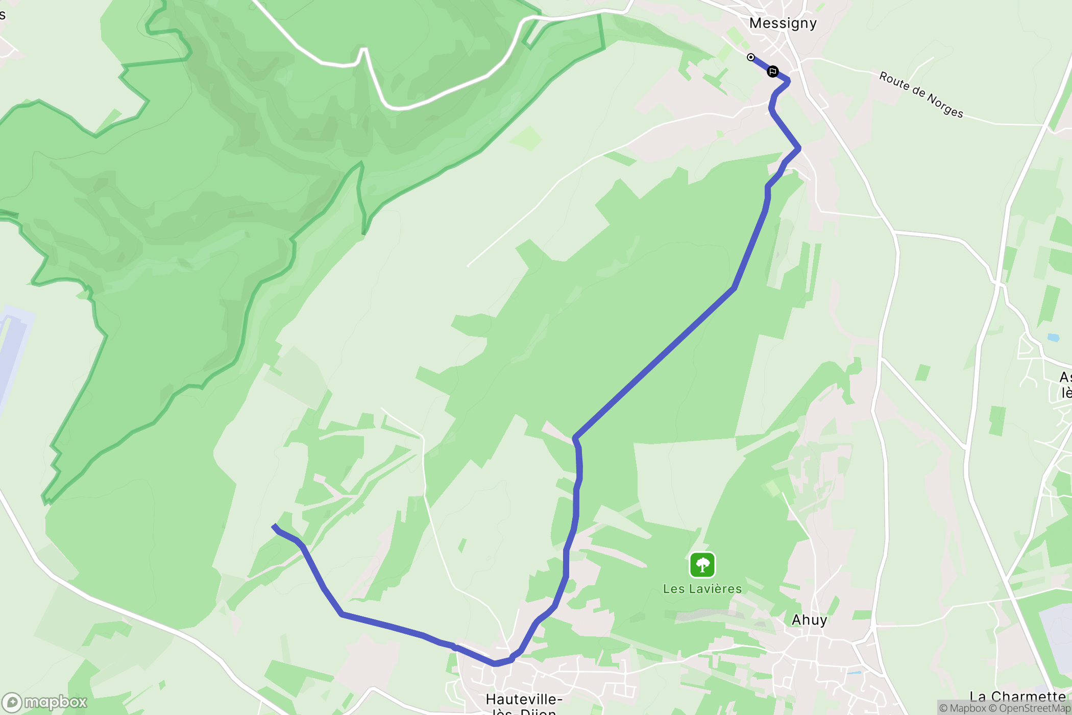 Messigny-et-Vantoux : carte du parcours de randonnée - France