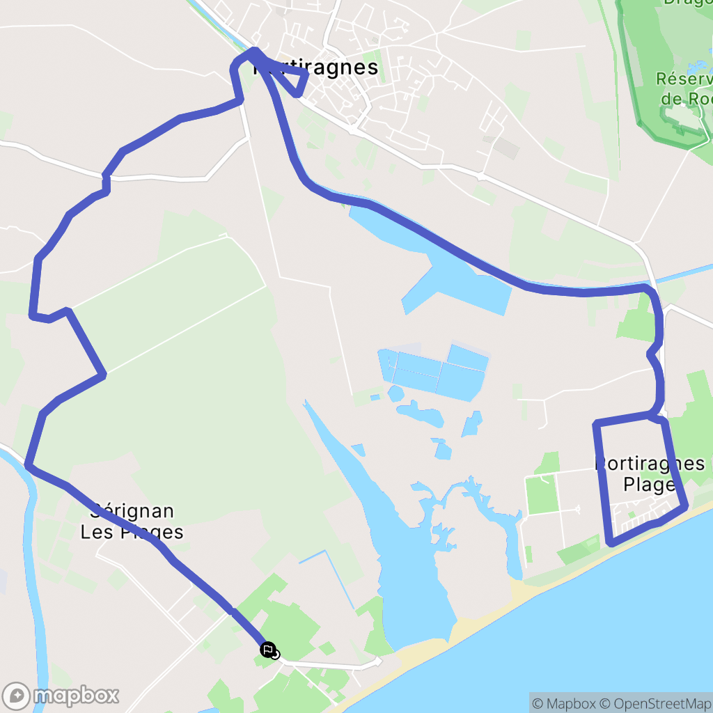 Sérignan : carte du parcours de randonnée - France