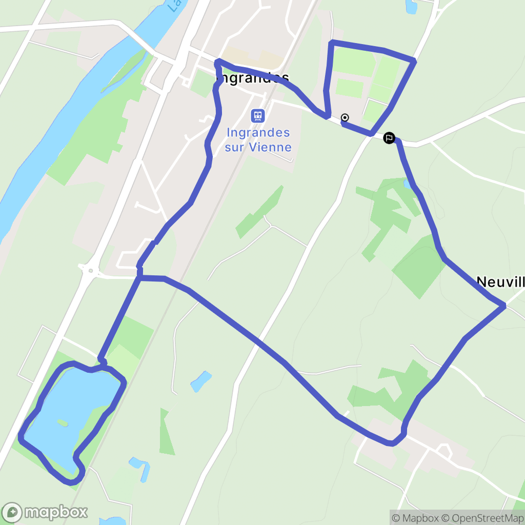 Ingrandes : carte du parcours de randonnée - France