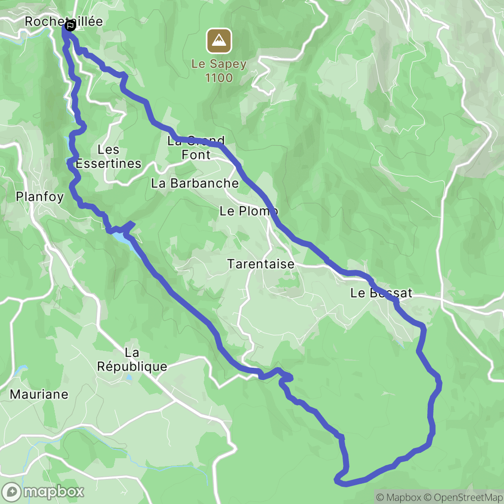 Saint-Étienne : carte du parcours de randonnée - France