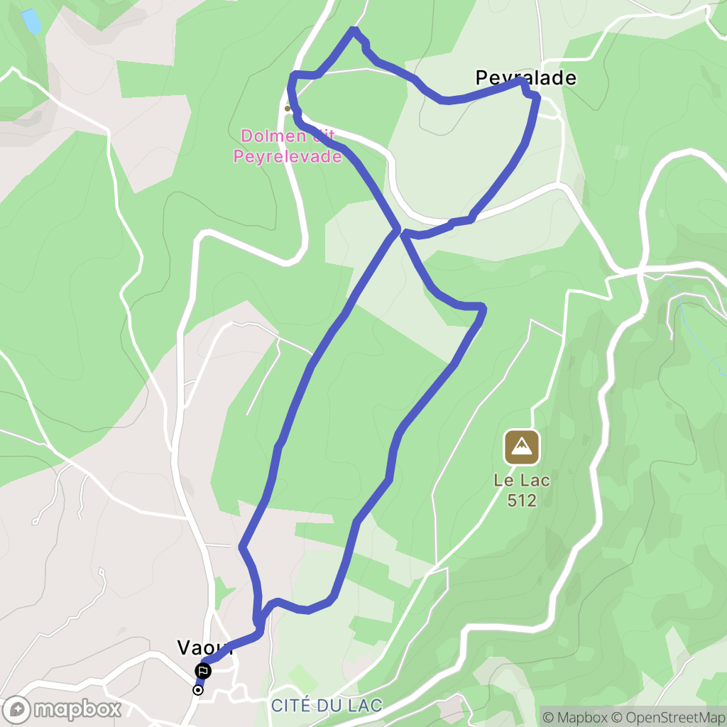 Vaour : carte du parcours de randonnée - France