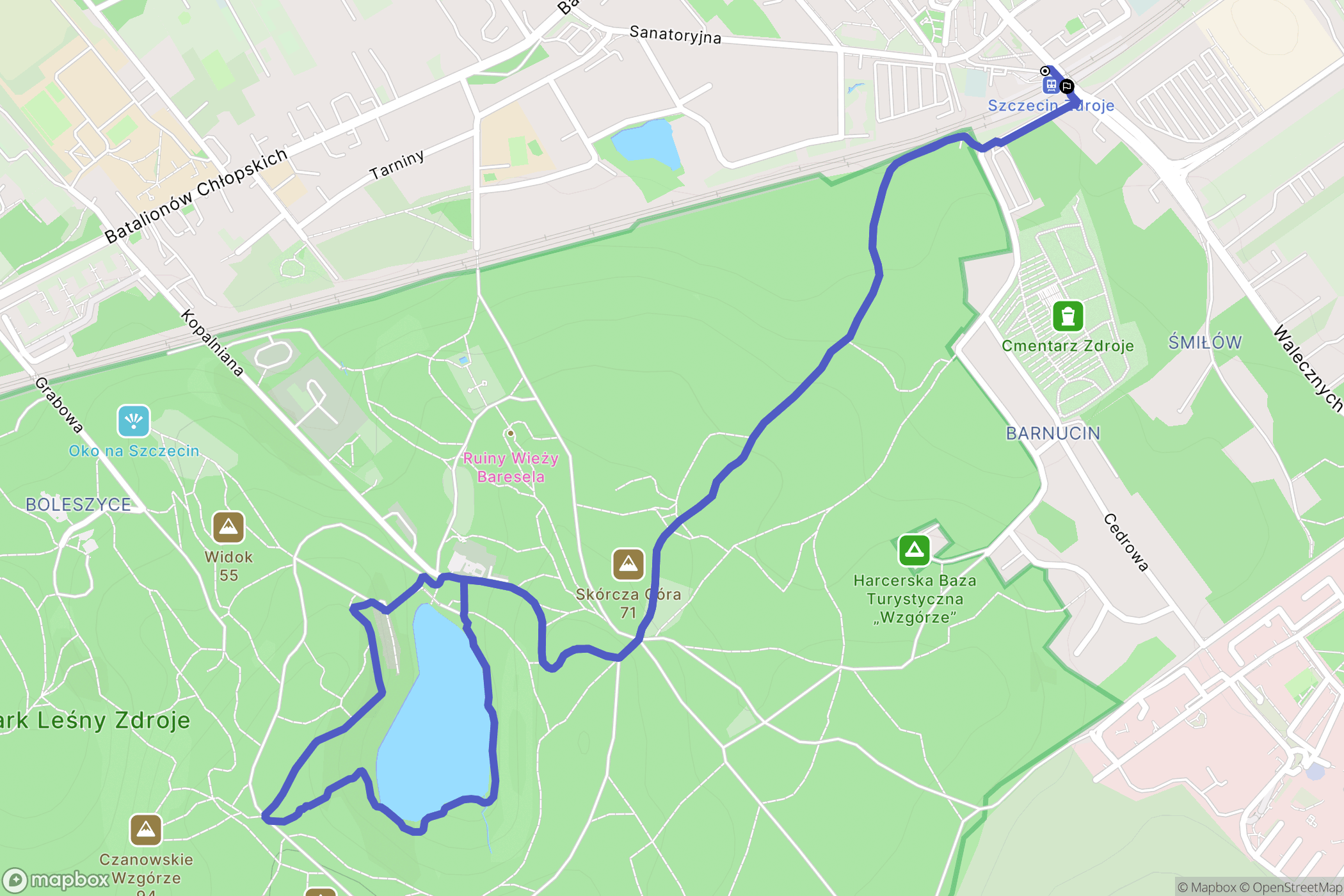 Szczecin: mapa trasy - Poland