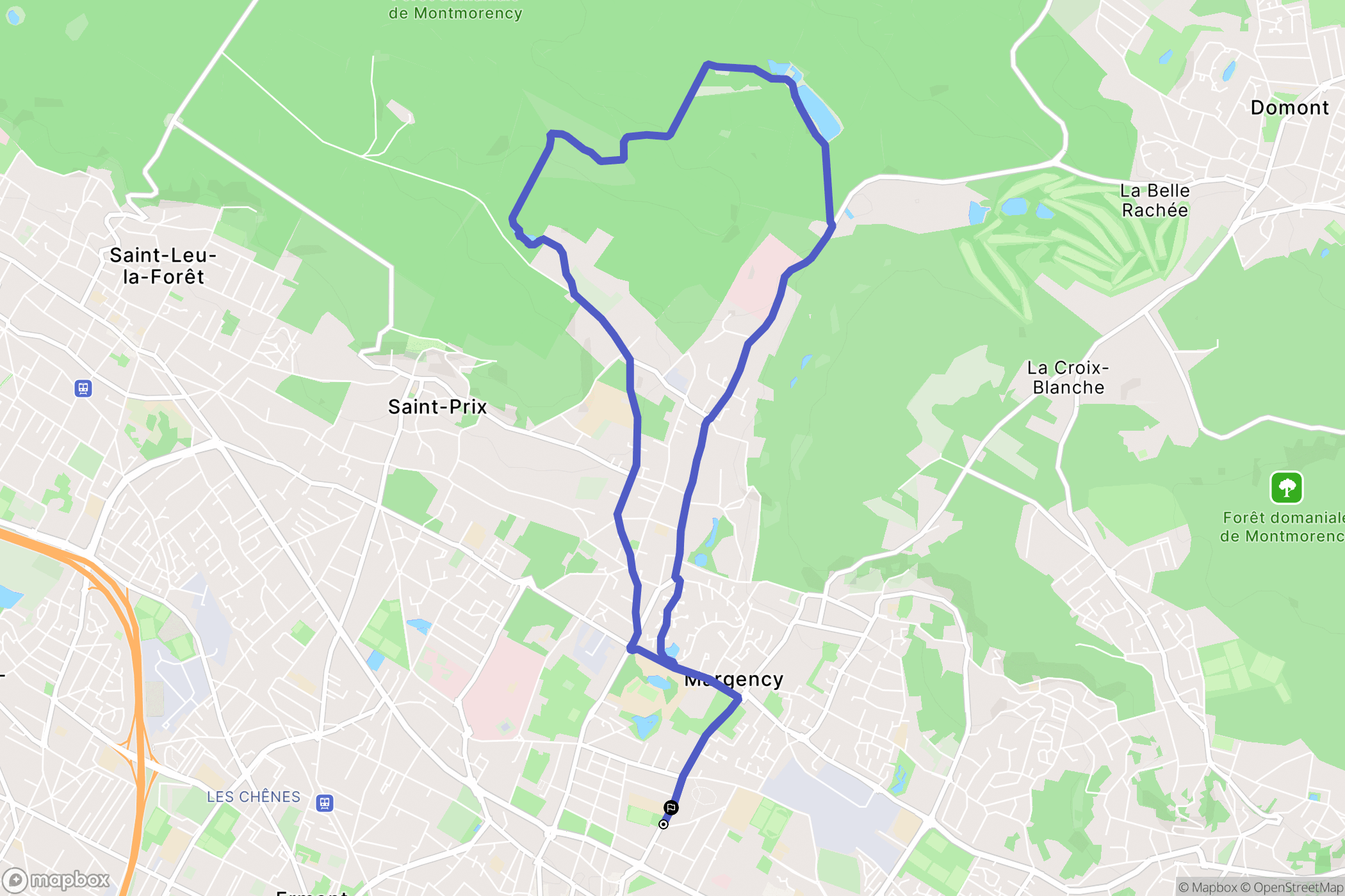 Eaubonne : carte du parcours de randonnée - France