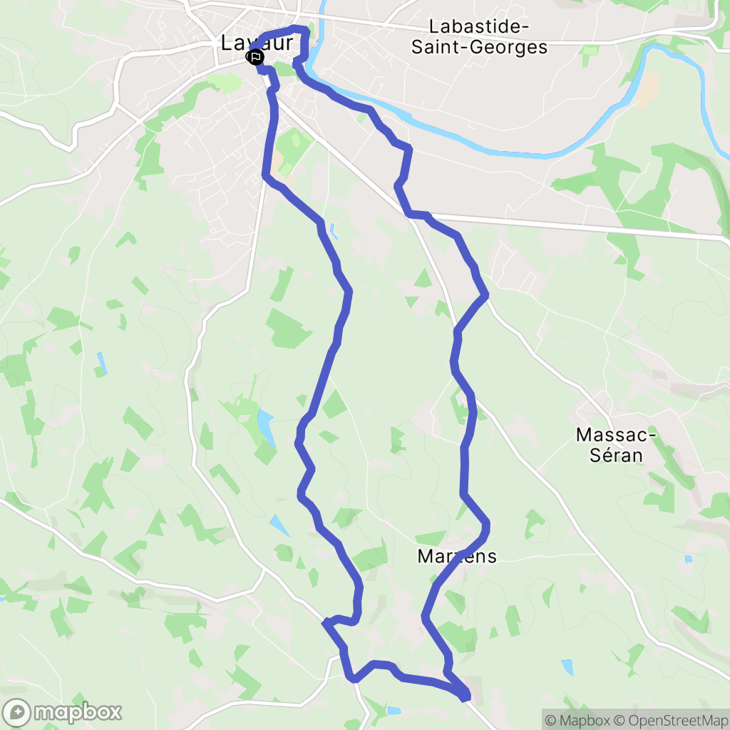 Lavaur : carte du parcours de randonnée - France
