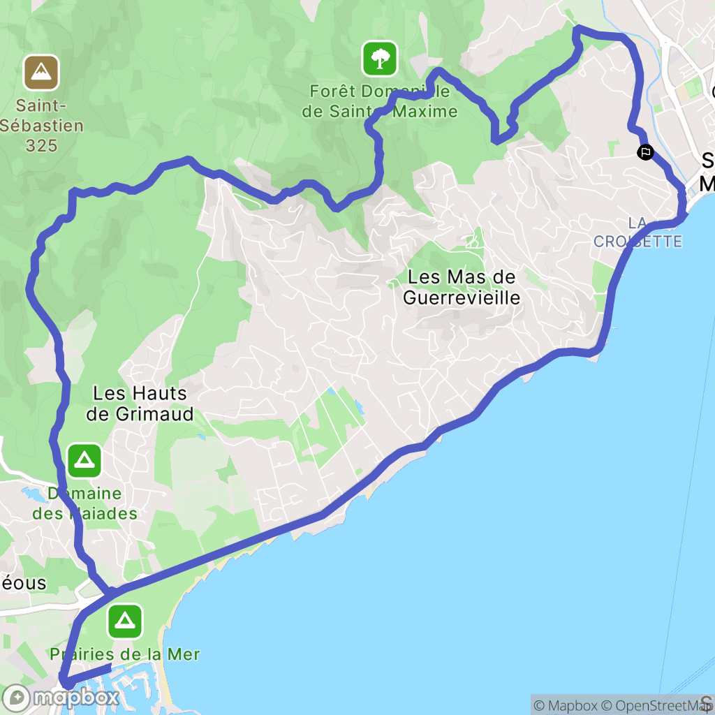 Sainte-Maxime : carte du parcours de randonnée - France