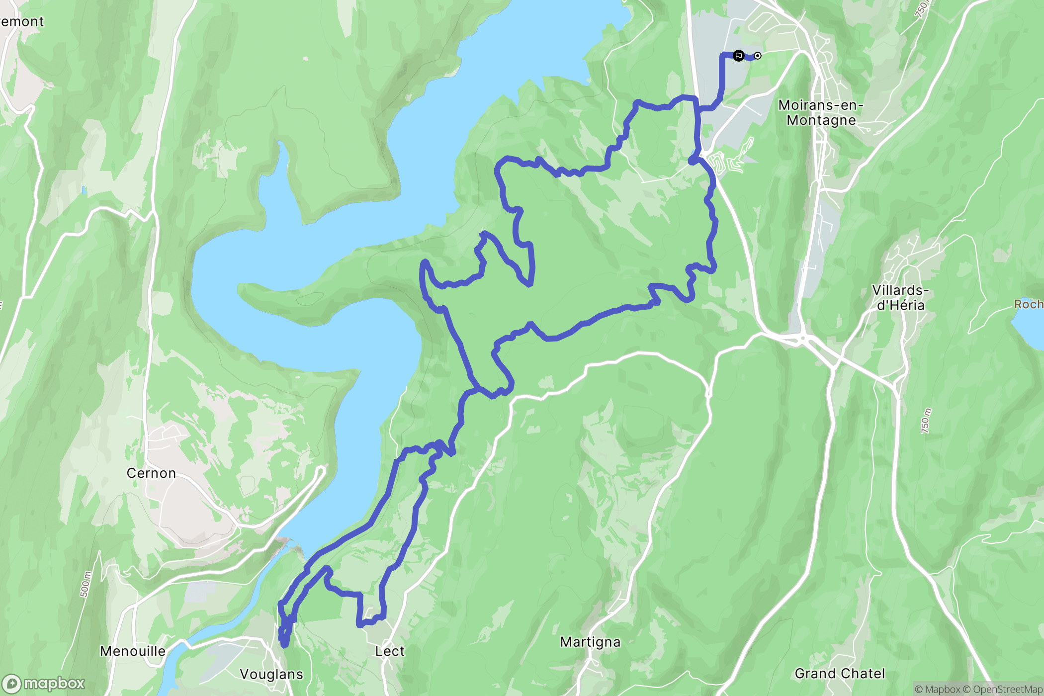 Moirans-en-Montagne : carte du parcours de randonnée - France