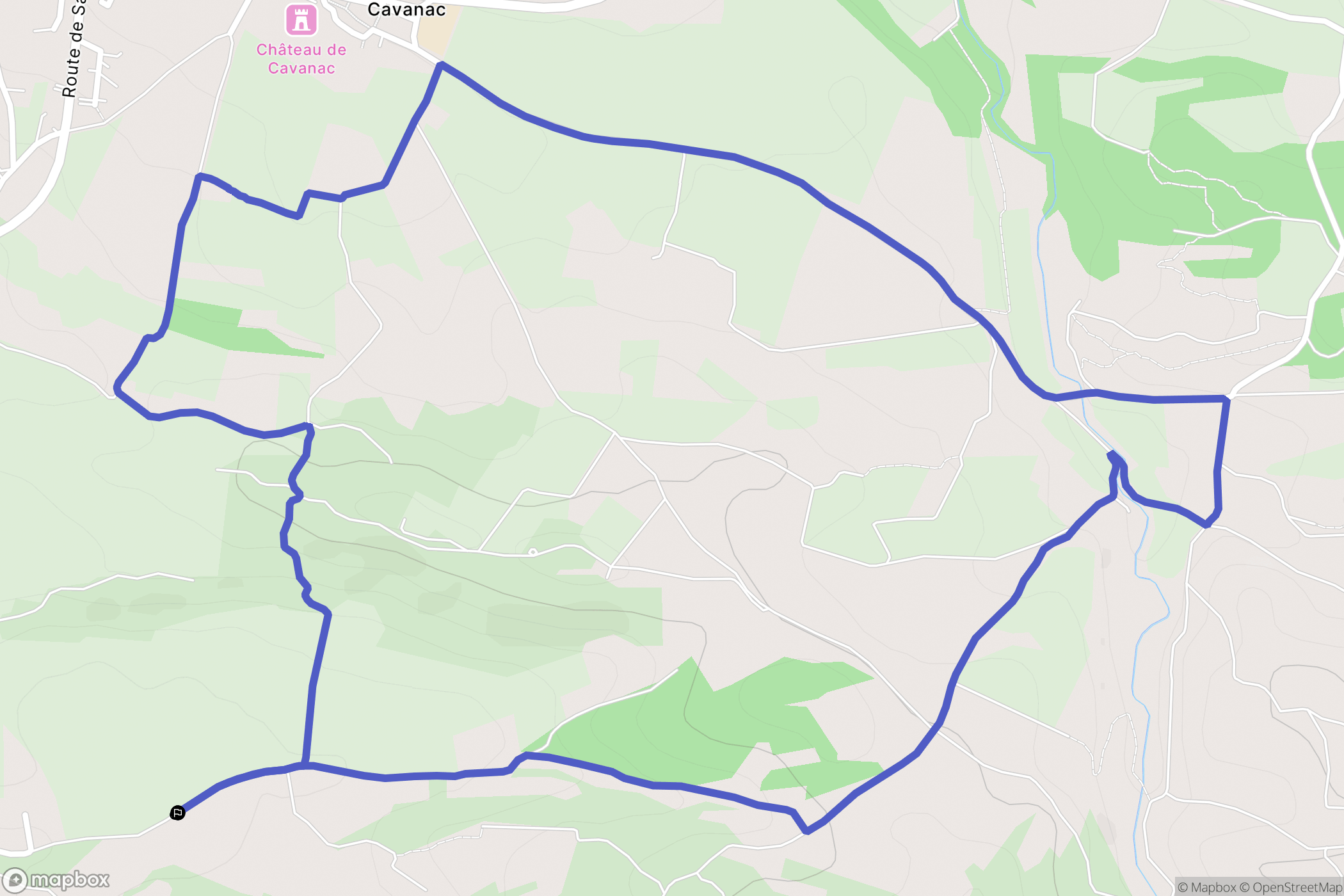 Couffoulens : carte du parcours de randonnée - France