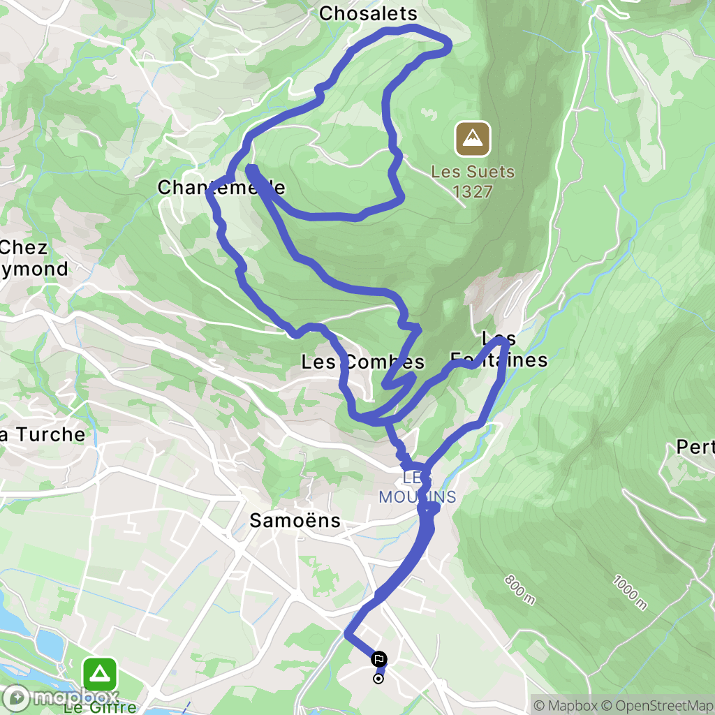Samoëns : carte du parcours de randonnée - France