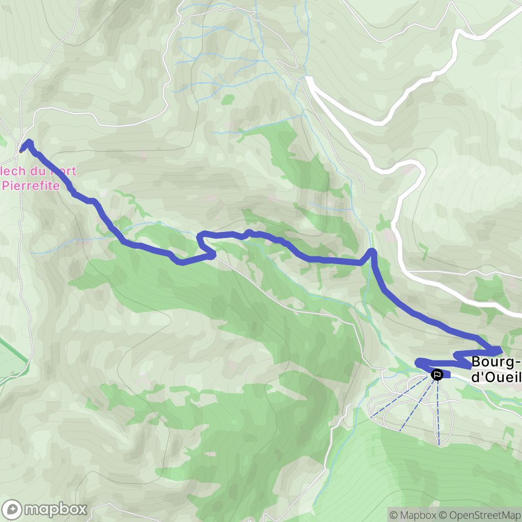 Bourg-d'Oueil : carte du parcours de randonnée - France