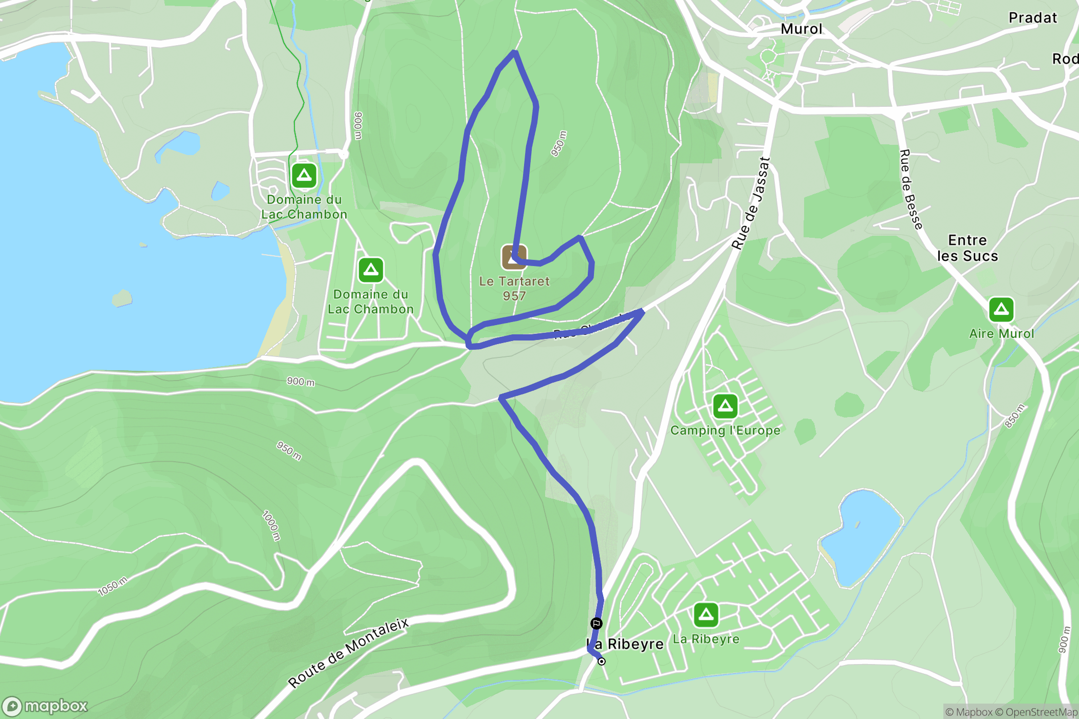 Saint-Victor-la-Rivière : carte du parcours de randonnée - France