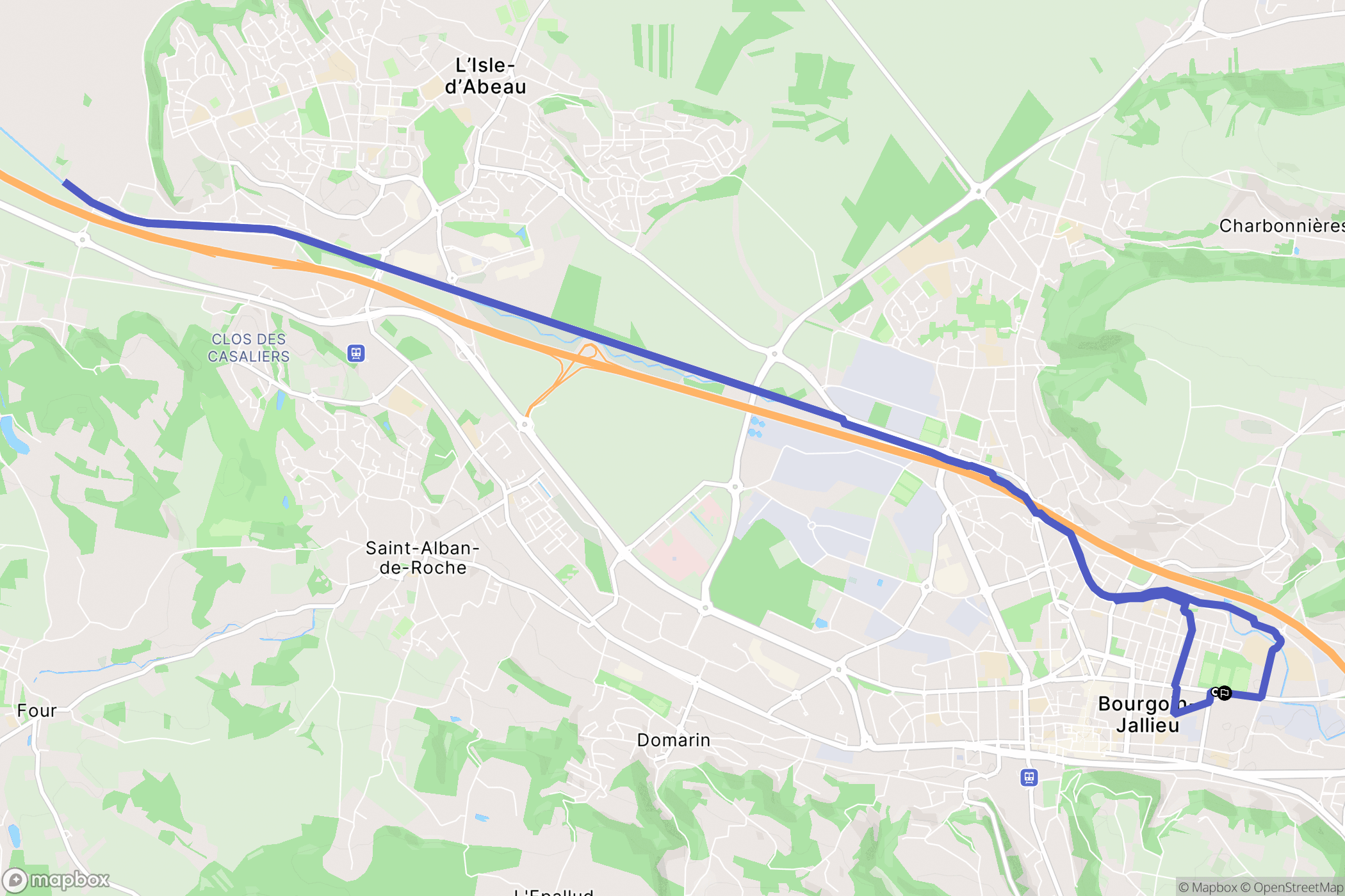 Bourgoin-Jallieu : carte du parcours de randonnée - France