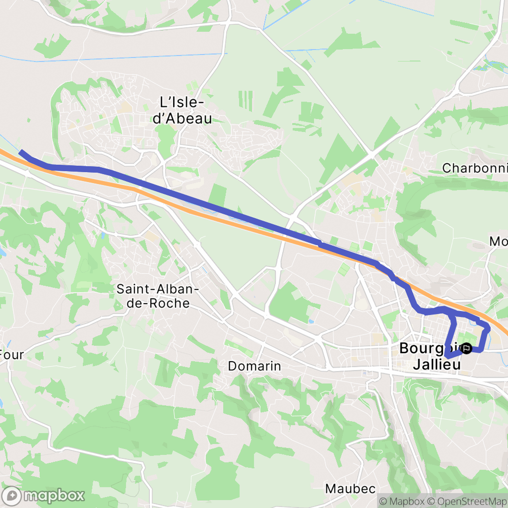 Bourgoin-Jallieu : carte du parcours de randonnée - France