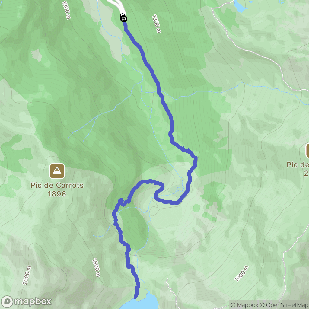 Aulus-les-Bains : carte du parcours de randonnée - France