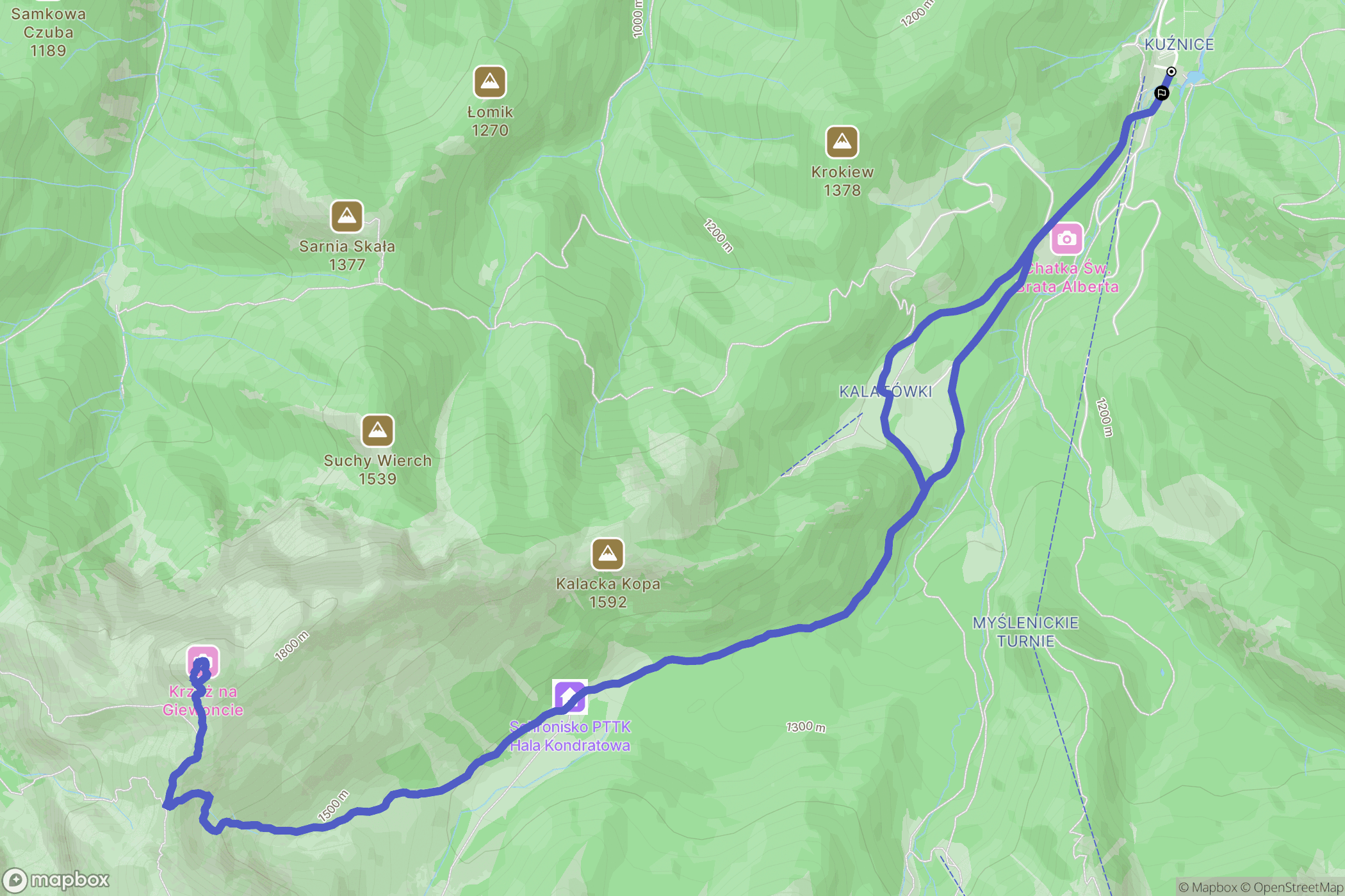 Zakopane: mapa trasy - Poland