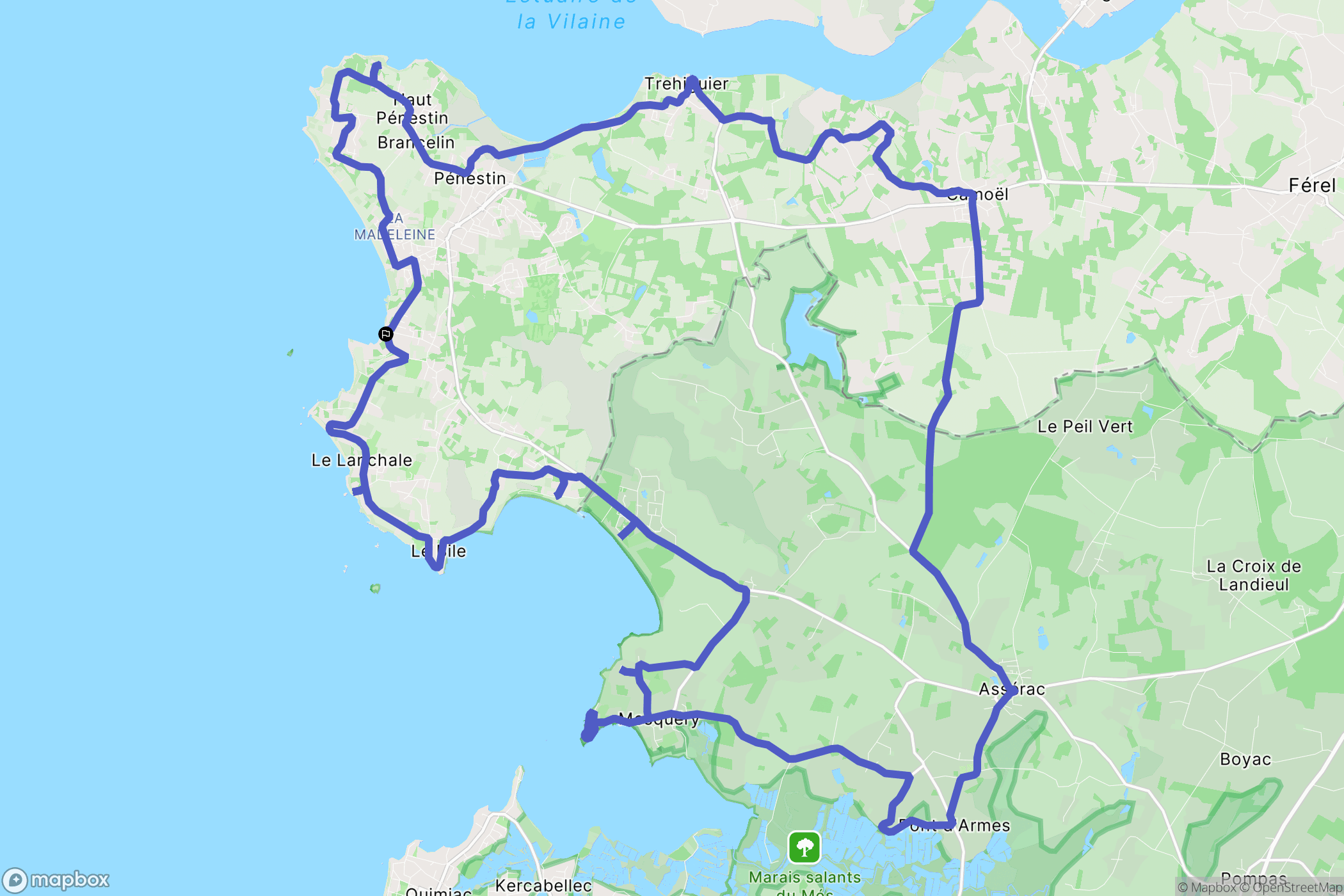 Pénestin : carte du parcours de randonnée - France