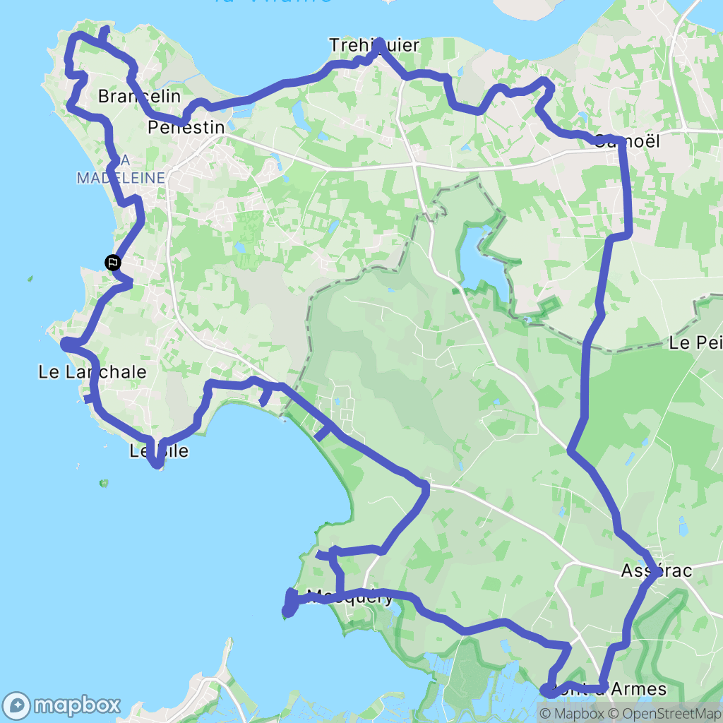 Pénestin : carte du parcours de randonnée - France