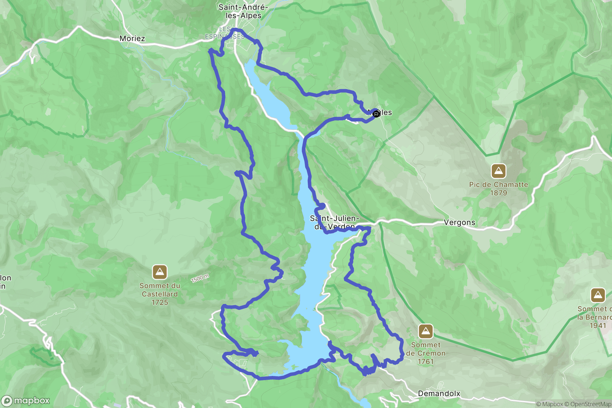 Angles : carte du parcours de randonnée - France