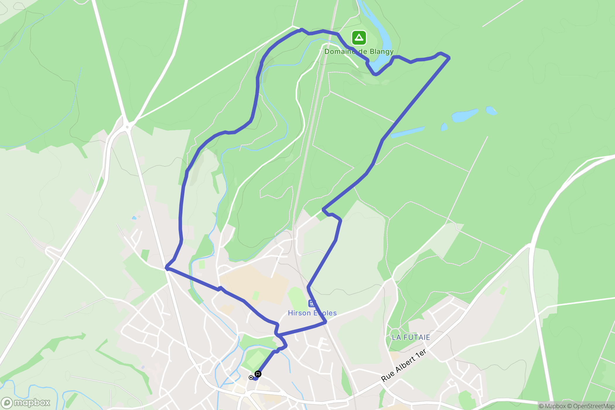 Hirson : carte du parcours de randonnée - France