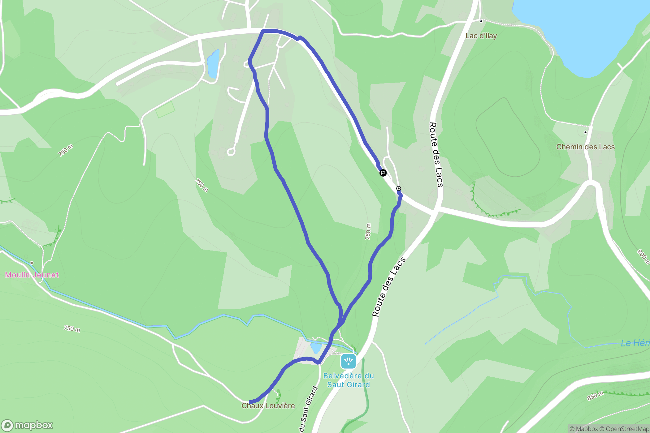 La Chaux-du-Dombief : carte du parcours de randonnée - France