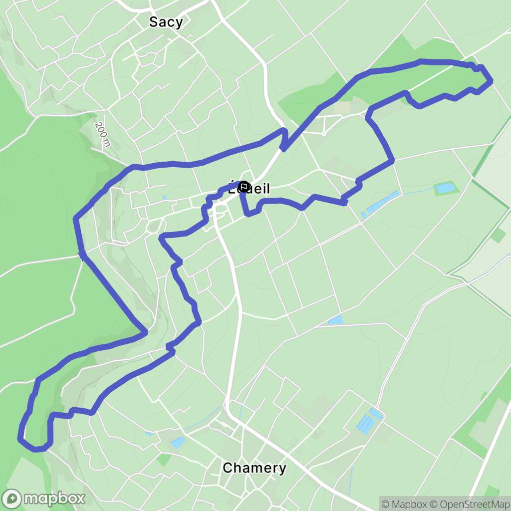 Écueil : carte du parcours de randonnée - France