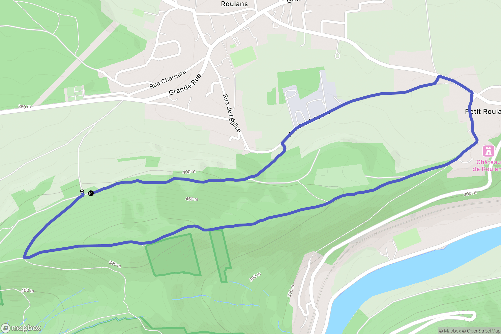 Roulans : carte du parcours de randonnée - France