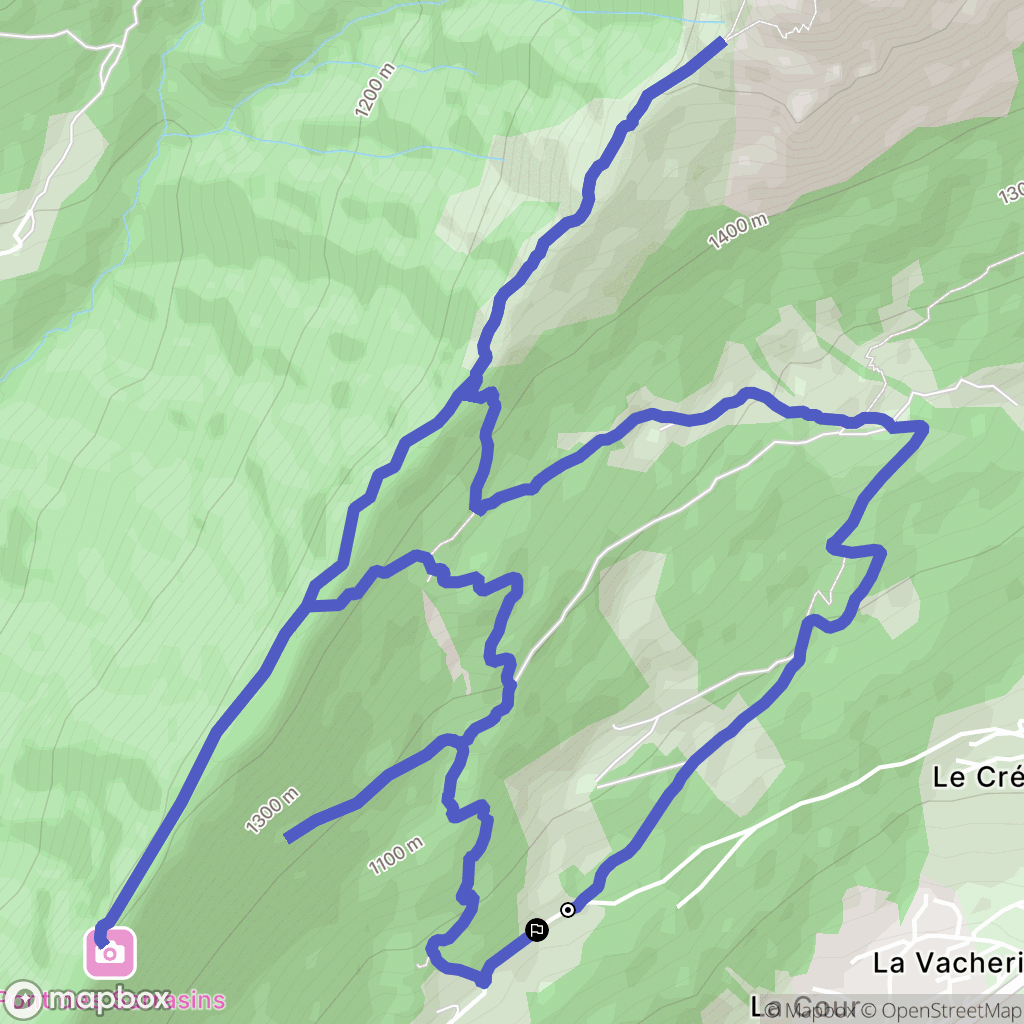 Thônes : carte du parcours de randonnée - France