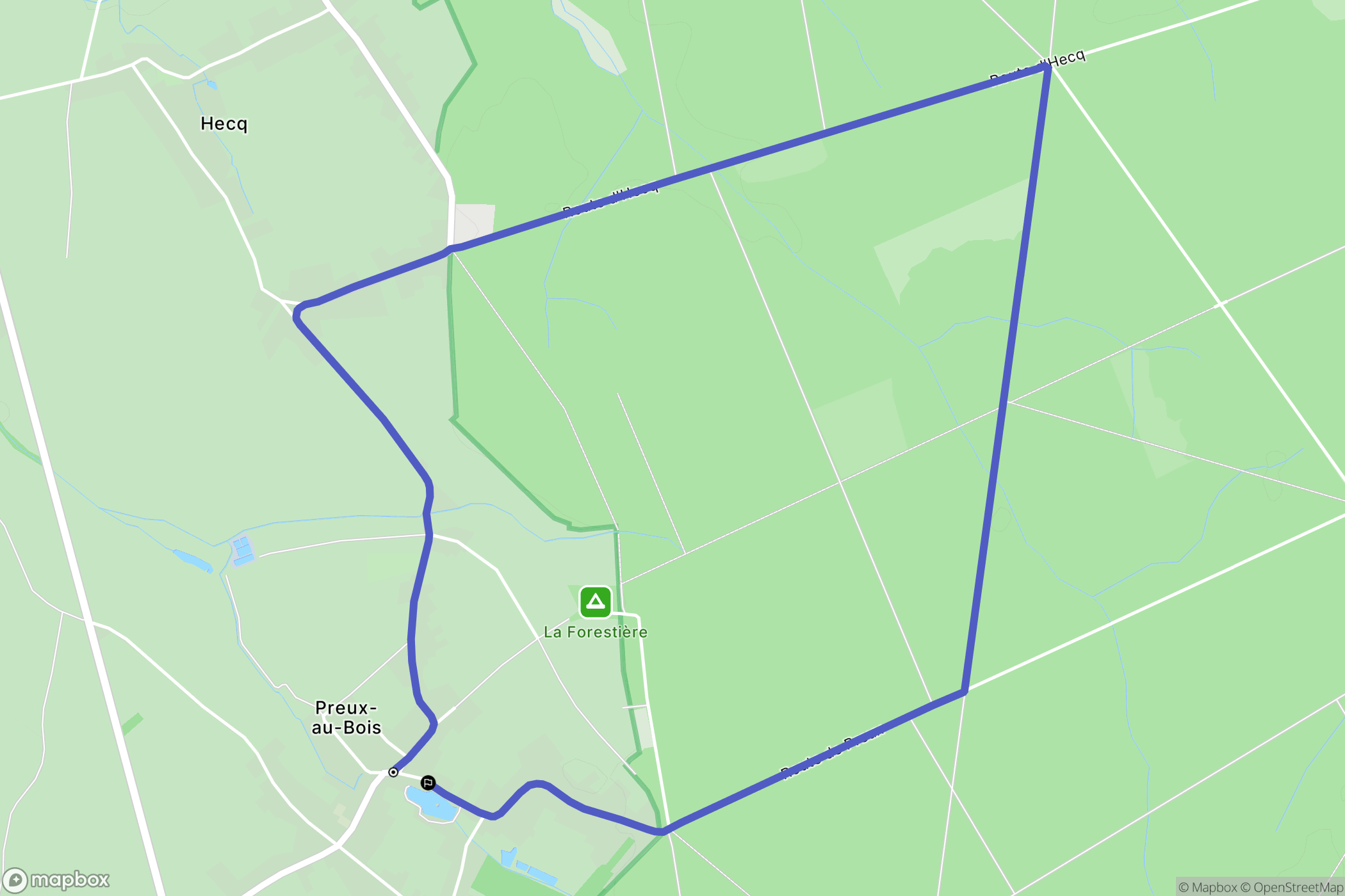 Preux-au-Bois : carte du parcours de randonnée - France