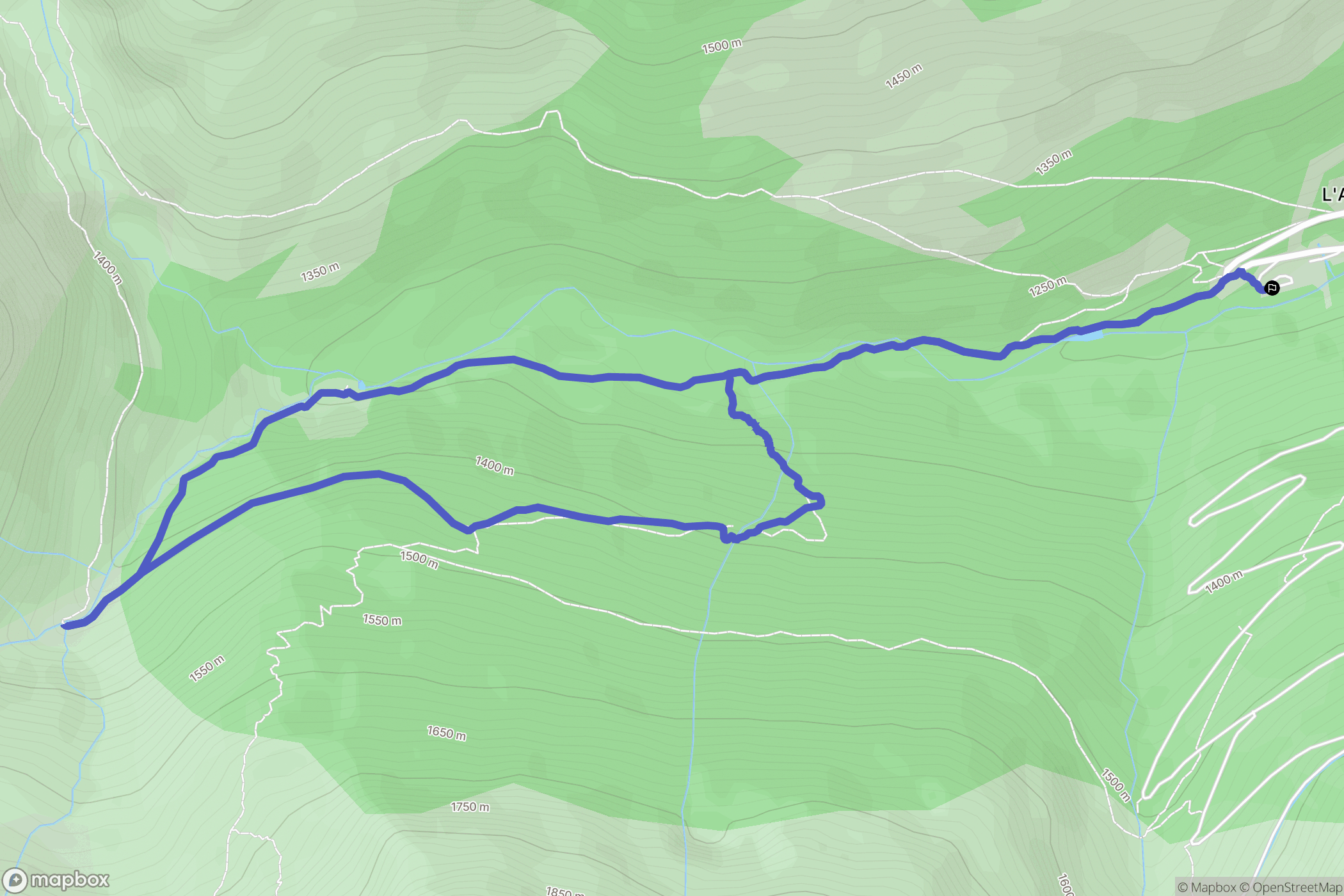 Auzat : carte du parcours de randonnée - France