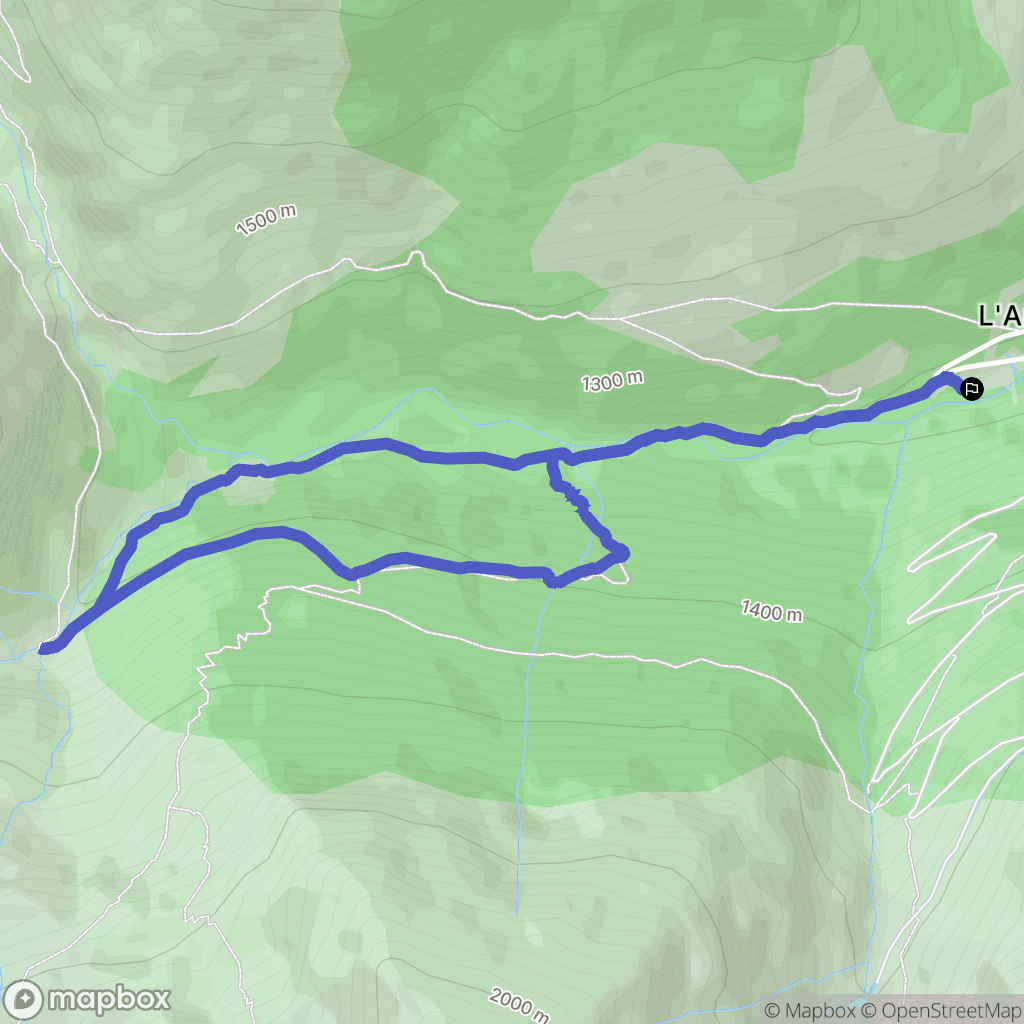 Auzat : carte du parcours de randonnée - France