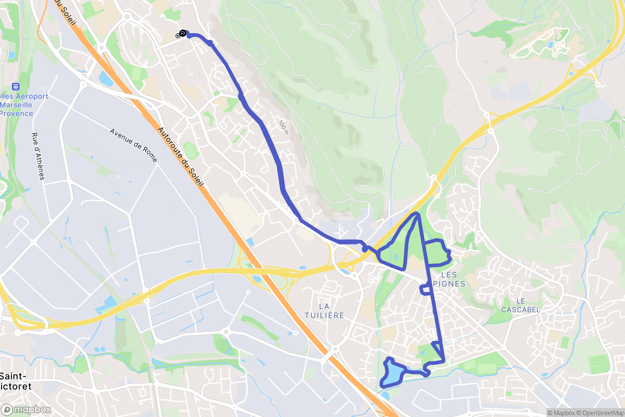 Vitrolles : carte du parcours de randonnée - France