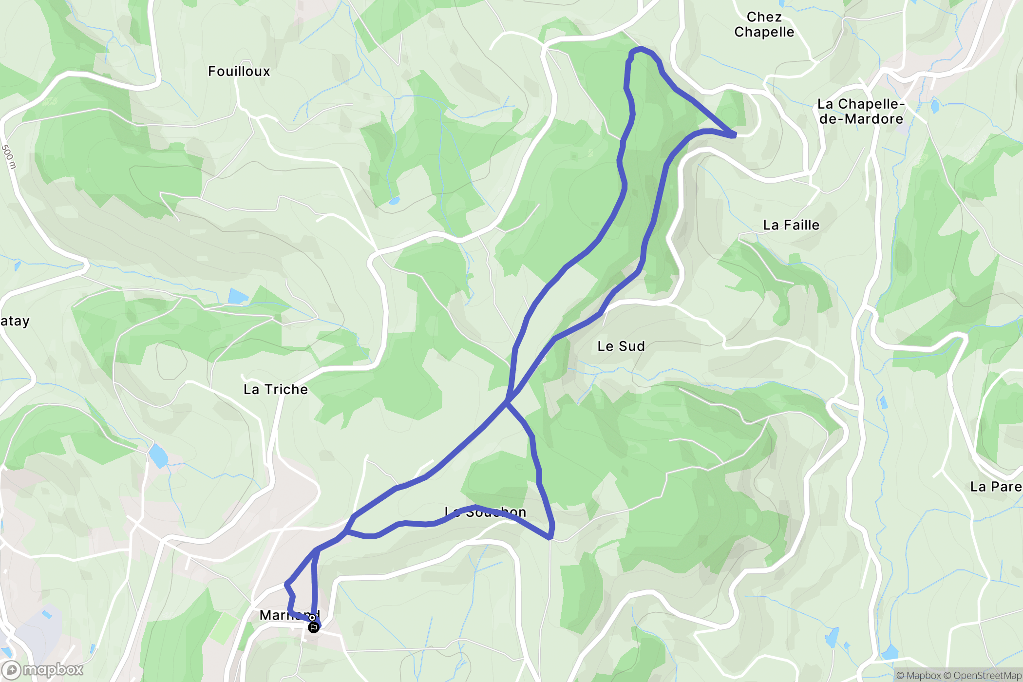 Thizy-les-Bourgs : carte du parcours de randonnée - France