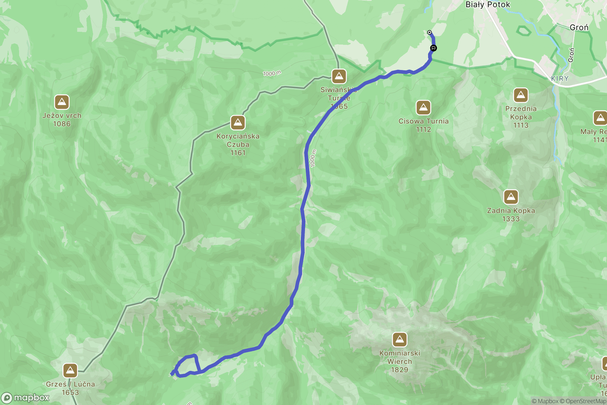 Witów: mapa trasy - Poland