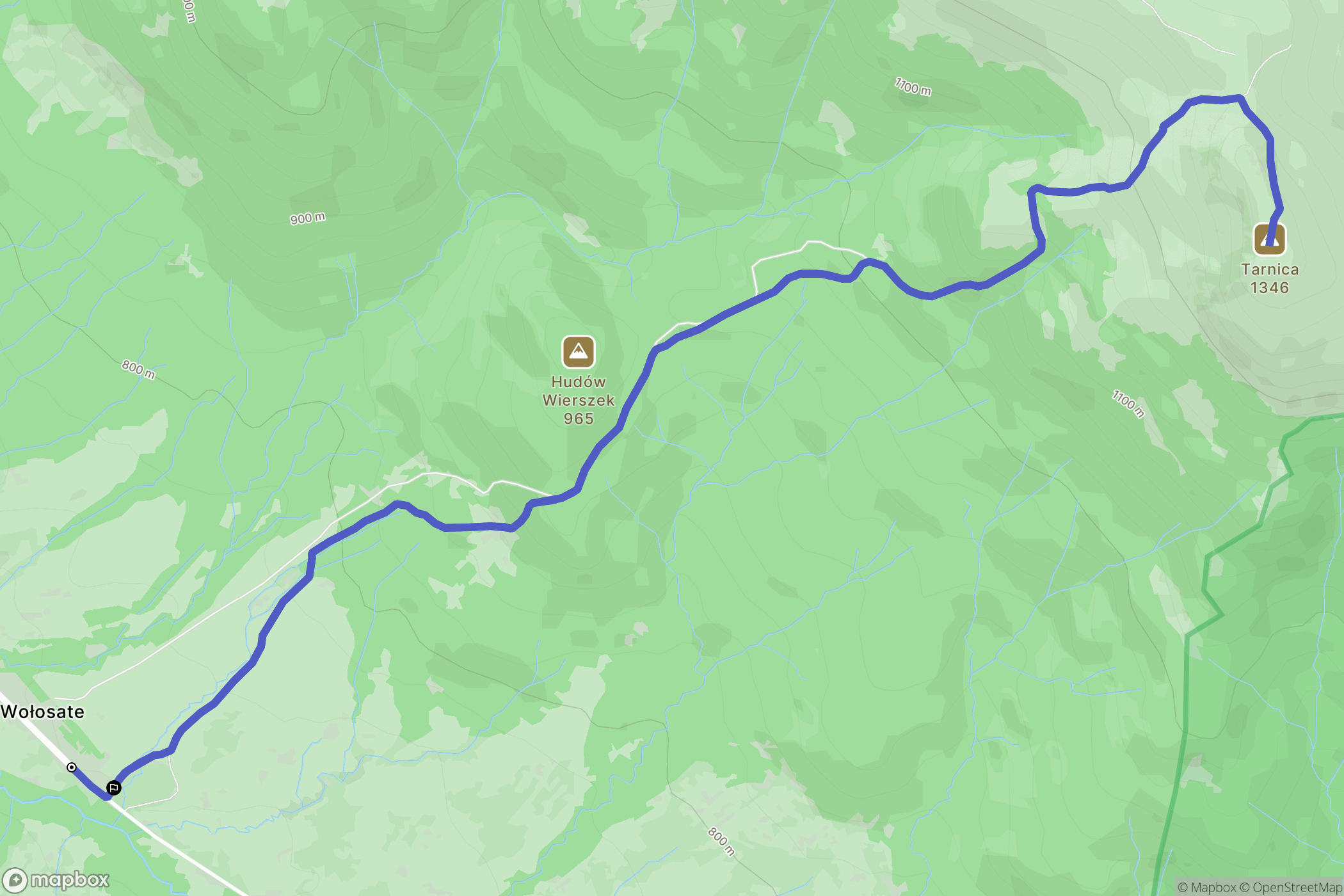 Wołosate: mapa trasy - Poland