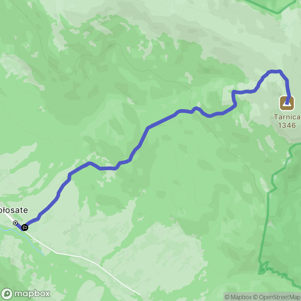 Wołosate: mapa trasy - Poland
