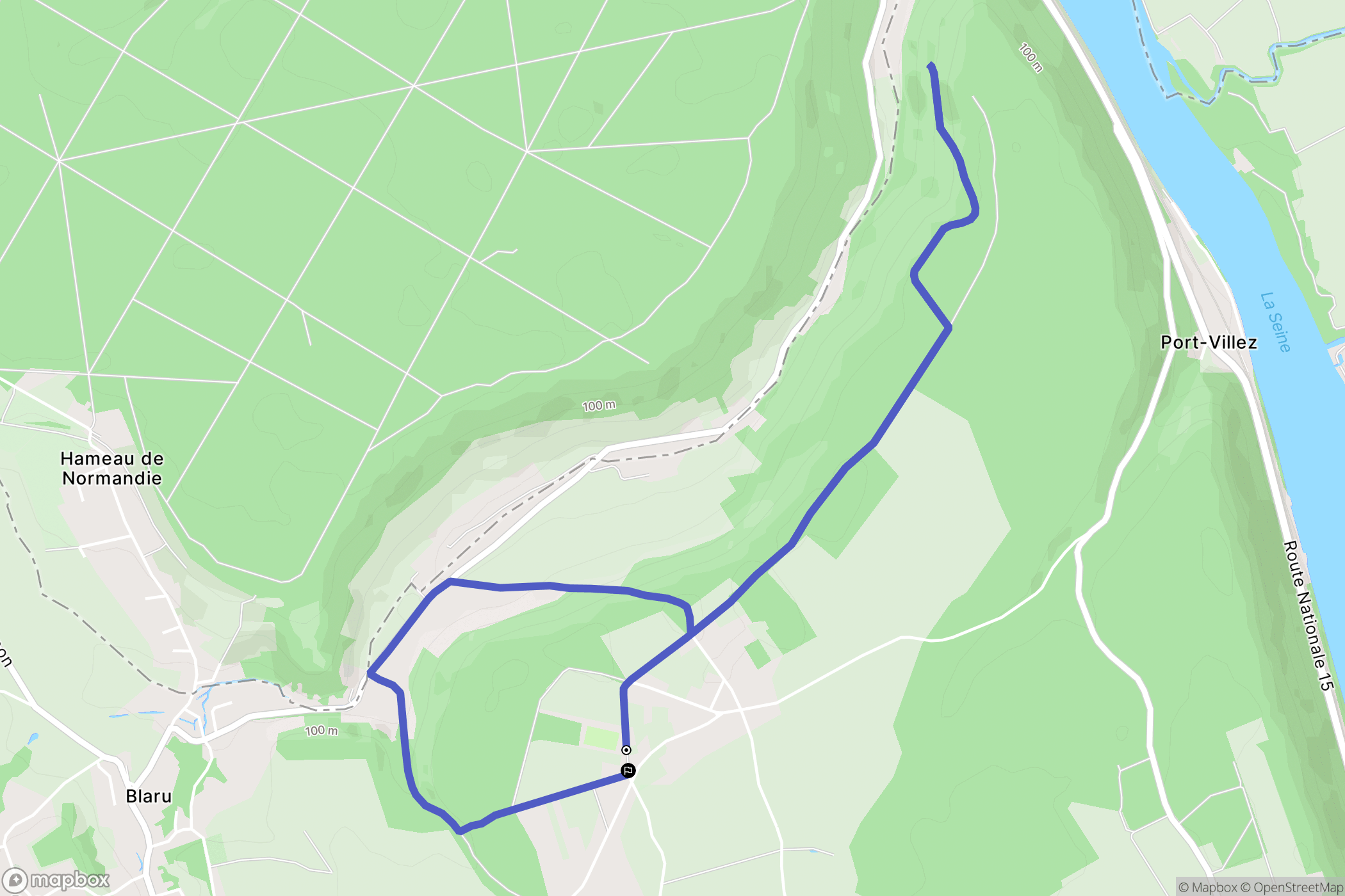 Blaru : carte du parcours de randonnée - France