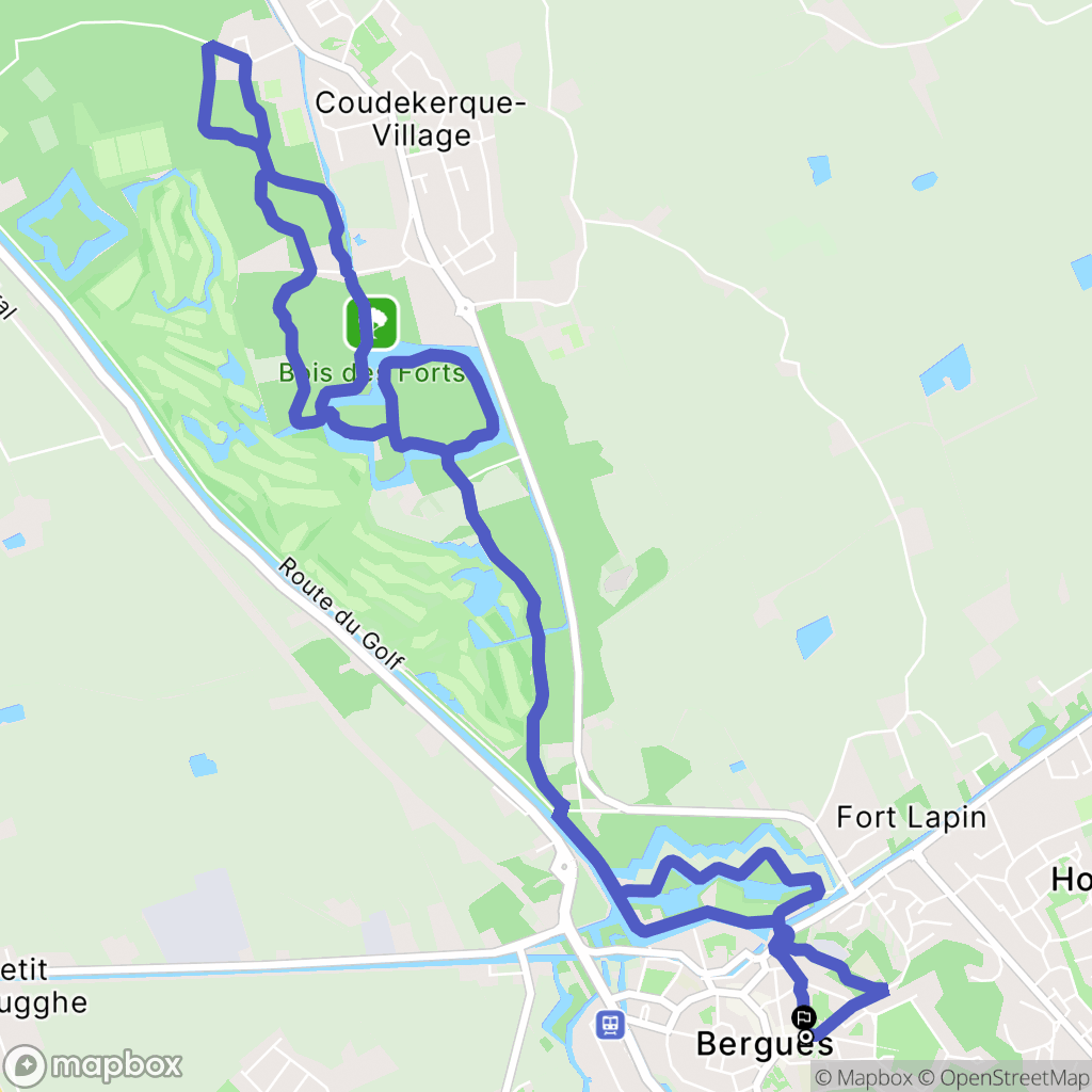 Bergues : carte du parcours de randonnée - France