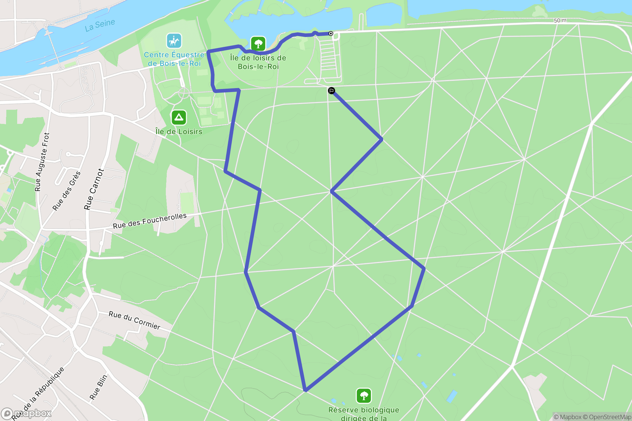 Bois-le-Roi : carte du parcours de randonnée - France