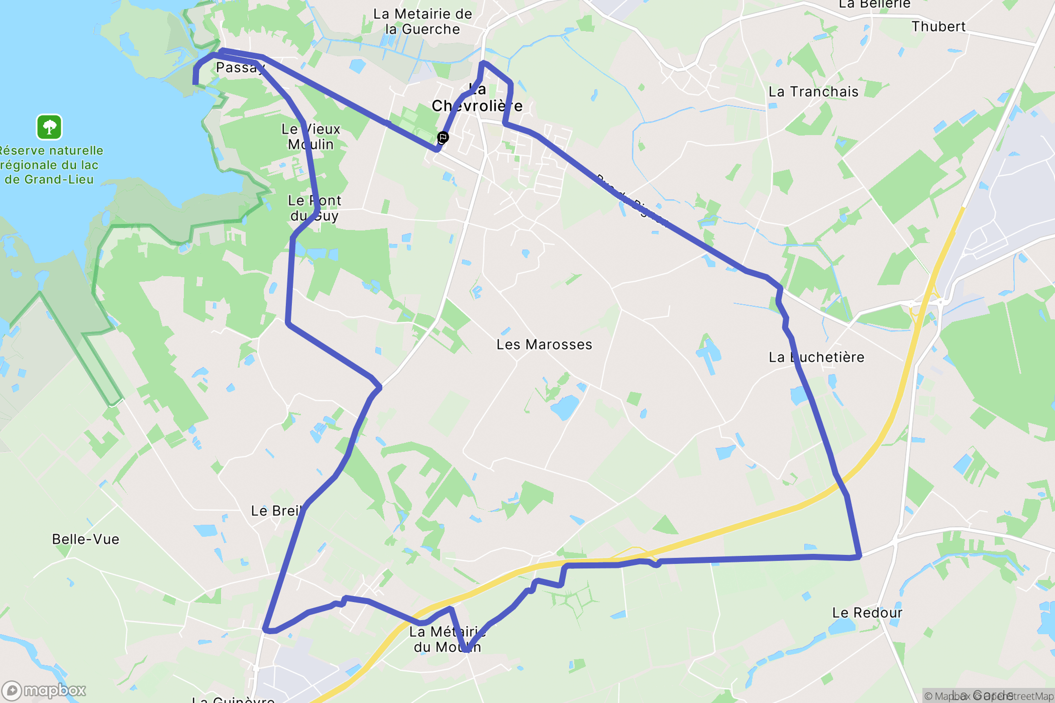 La Chevrolière : carte du parcours de randonnée - France