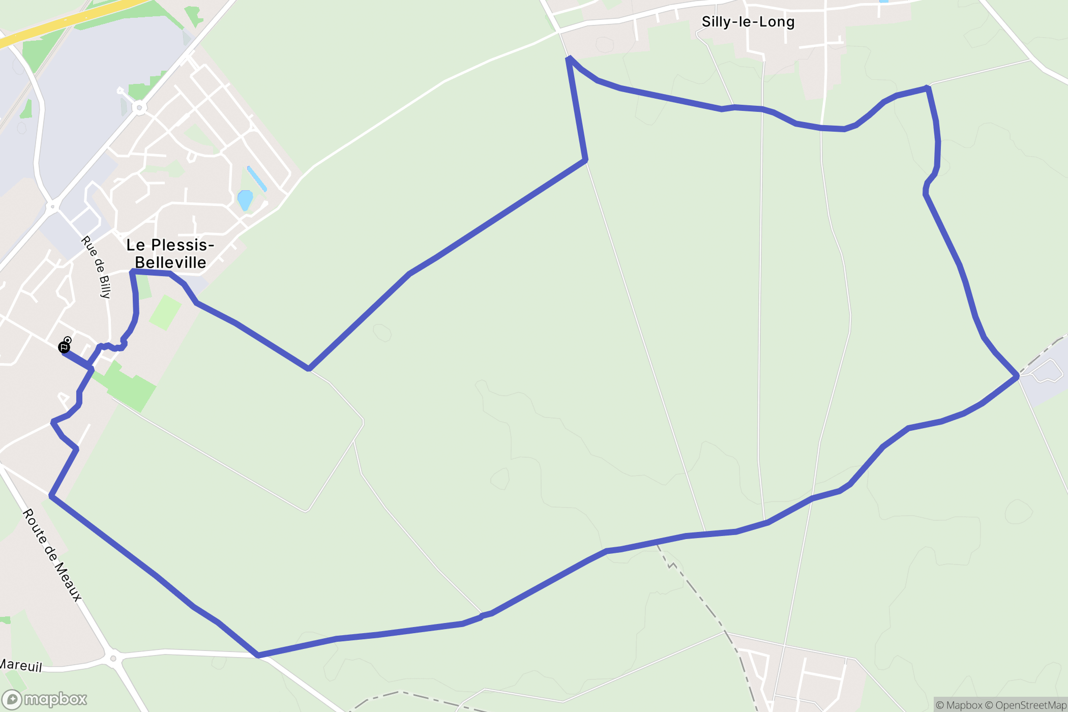 Le Plessis-Belleville : carte du parcours de randonnée - France